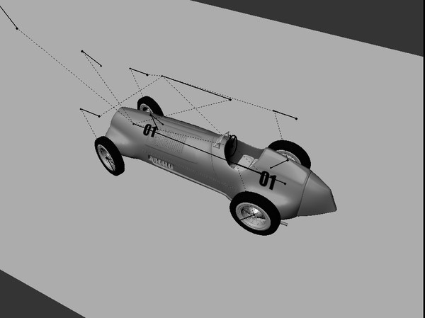 old car wheel 3d model - Old silver bullet race car... by TotexArtz